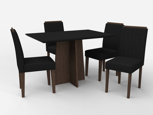 Conjunto De Mesa Mariana Com 4 Cadeiras Giovana Ceval