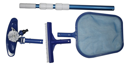 Kit Mantenimiento Piscina Desnatador 29cm, Cepillo 25cm, Asp