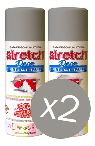 Stretch Deco Pintura Removible Pelable Gris X2