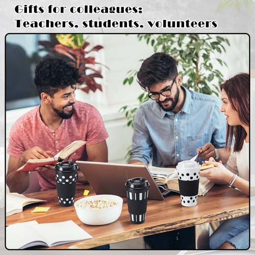 Pickmesh 12 Conjuntos Tazas De Café Reutilizables Con Tapas