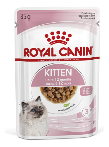 Royal Canin Feline Health Nutrition Kitten alimento para gato de temprana edad sabor pan en salsa en bolsa de 165gr