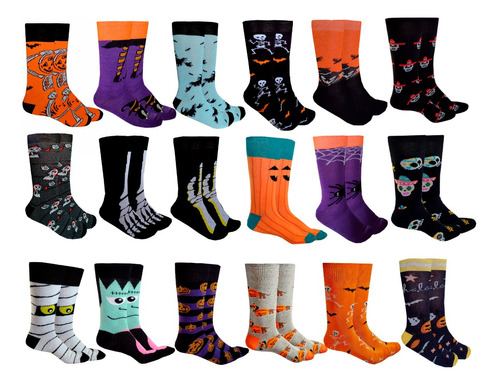 Calcetines Vestir Halloween/día De Muertos Algodón 50 Pares 