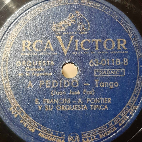 Pasta Francini Pontier Julio Sosa Rca Victor C237