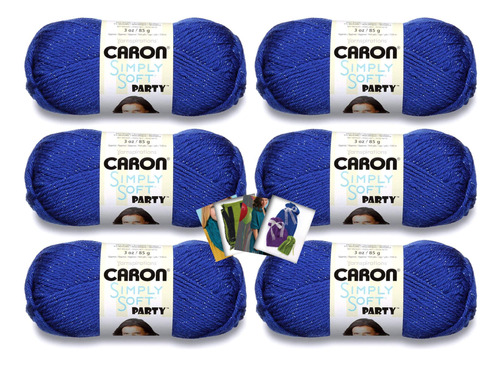 Caron Simply Soft Party - Hilo Para Fiestas, 6 Unidades Con