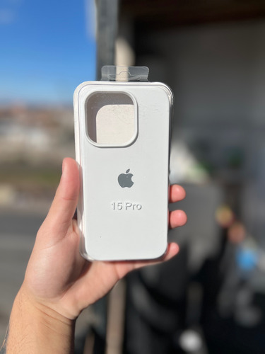 Funda Silicona Case Para Iphone 15 Pro Blanco Lisa