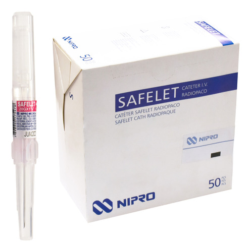 Catéter Safelet Nipro 20g X 32mm (1 1/4´1) Rosa Caja 50 Pzs