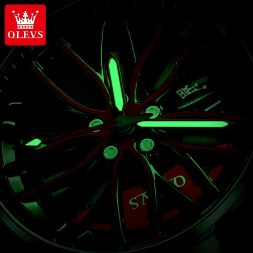 Reloj Deportivo Para Hombre De Rin Giratorio - Olevs Negro Amarillo Negro
