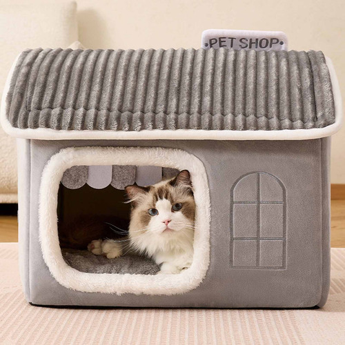 Casinha De Gato Com Isolamento Térmico Grey S, Removível Par