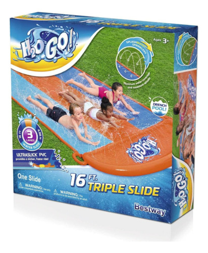 Pista Deslizable Importada H2o Go 4.88m Gigante 3 Pistas 