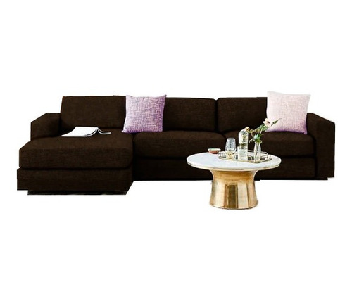 Sala Marcela Suede Chocolate Derecha 2pzs Sillon Mueble