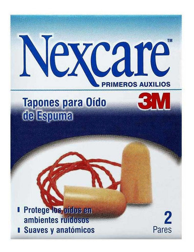 Tapones Para Oído Nexcare Con Cordón, Pack X2