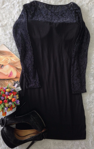 Vestido Preto Com Veludo Tam P