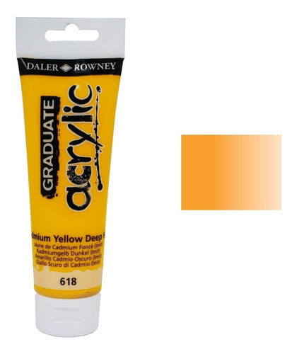 Tinta Acrilica Daler Rowney Graduate 120ml Cor 618 Cadmium Yellow Deep