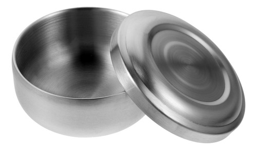 Cuenco De Afeitar Para Hombre De Acero Inoxidable Con Tapa,