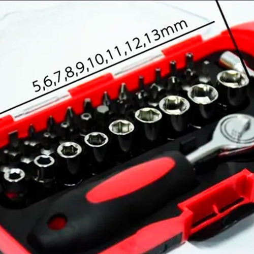 Imagen 6 de 10 de Set Juego Kit Herramientas Manuales + 38 Piezas Con Estuche