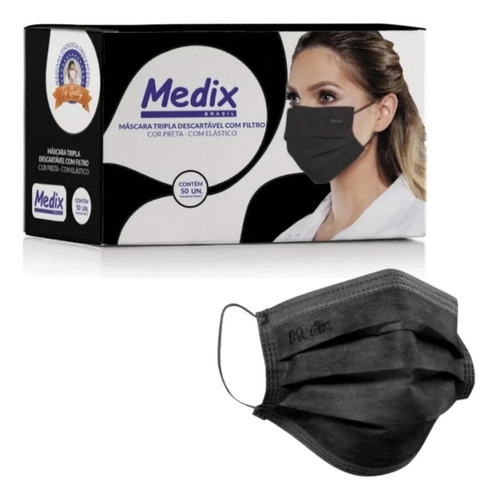 Máscara Tripla Com Filtro E Elástico Medix 500 Unidades