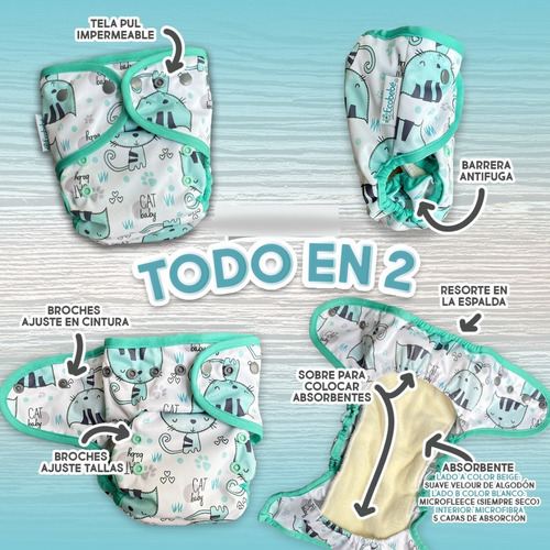 Pañales Ecológicos Ecobebé T2 | 10 Pañales + 5 Abs Extras