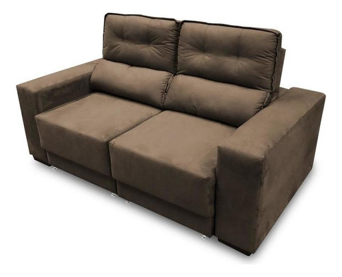 Sofá Retrátil E Reclinável 3 Lugares Rubia Suede Cor Cappuccino