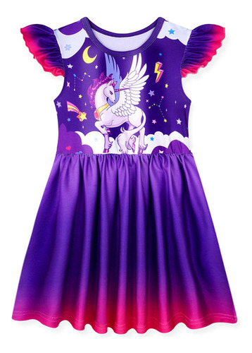 Nuevo Y Hermoso Vestido De Princesa Unicornio Para Niñas.