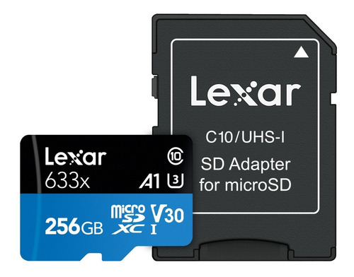 Tarjeta De Memoria Lexar Micro Sd 633x Con Adapatador 256gb
