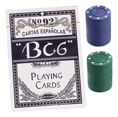 comprar Baraja Cartas Naipes 24 Fichas Poker Apuestas 2 Juegos