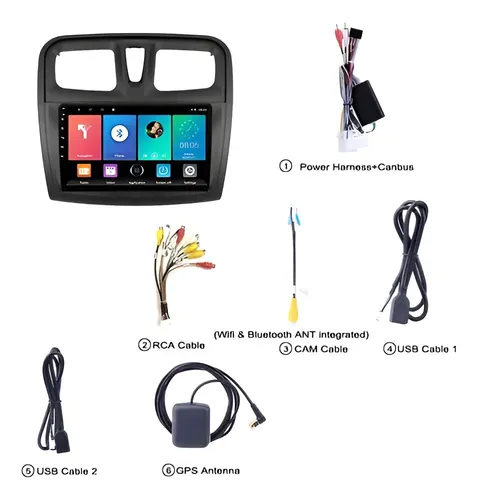 Radio Android Renault Logan Sandero Carplay / Android Auto