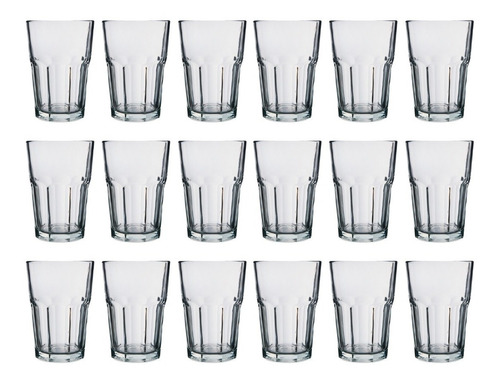 Vasos Vidrio Rigolleau Oslo Facetado Trago Largo 400ml X18u