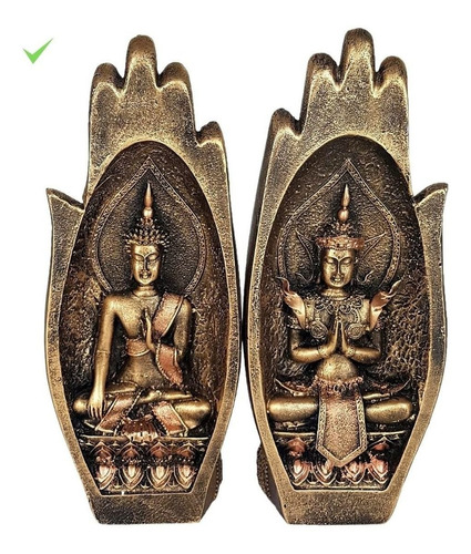Mão Buda Hindu Oração Namaste Estatua Decorativa Resina 20cm