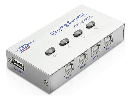 Selector De Interruptor De Uso Compartido Usb 2.0 4 En 1 Sal