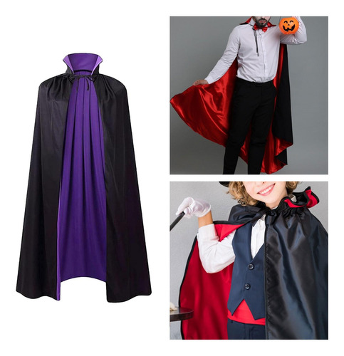 Capa De Halloween Disfraz De Halloween Violeta Negro 90 Cm