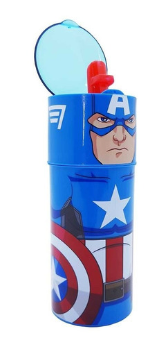 Botella Avengers C/tapa Y Pico Vaso Licencia Original Sp328