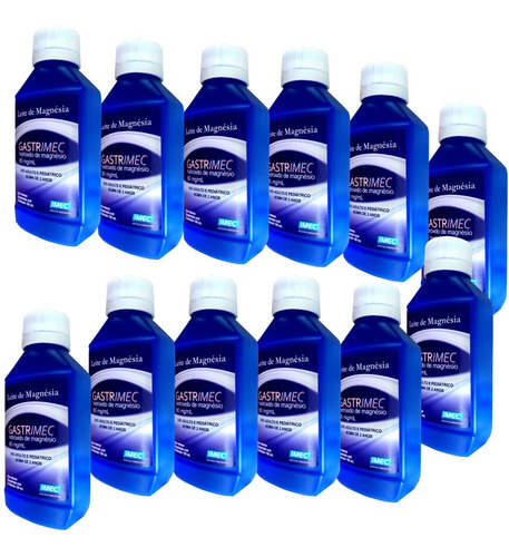 Gastrimec Leite De Magnésia 80mg/ml =kit Com 12 = 120ml Cada