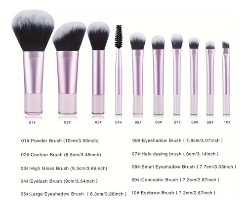 Mini Set De Brochas De Maquillaje (10pzas)