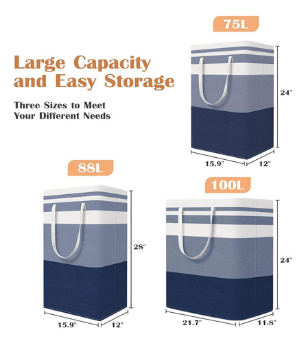 Cesta Plegable Impermeable Para Lavandería De 3 Unidades