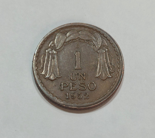 Moneda De Un Peso 1952 Doble Golpe En República