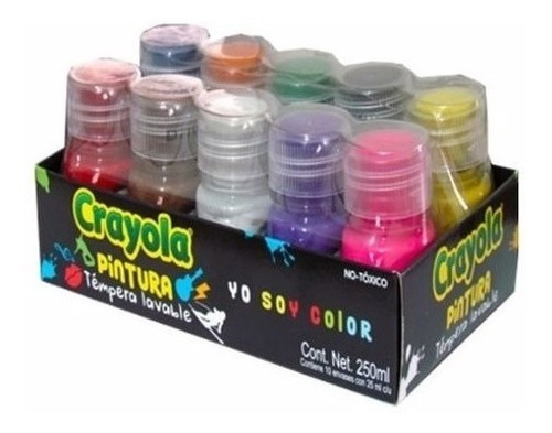 Pintura Tempera Lavable Crayola Carteles Paquete 10 Colores