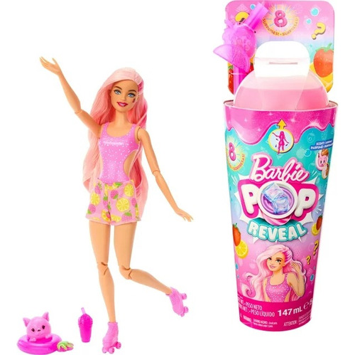 Barbie Pop Reveal Limonada De Fresa 8 Sorpresas