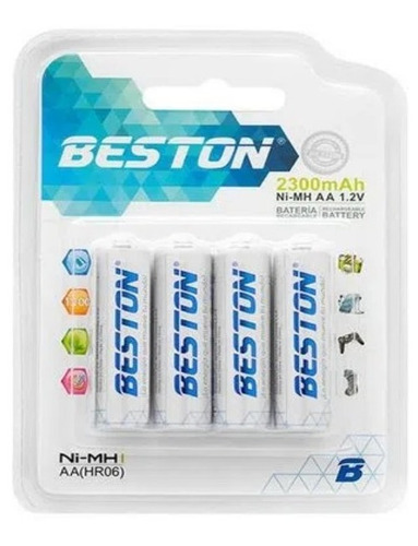 Batería Pila 2300 Mah Beston Aa 1.2v X 4 Unidades