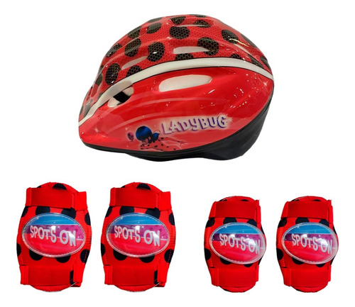 Kit De Proteção Miraculous Ladybug Com Capacete Multikids