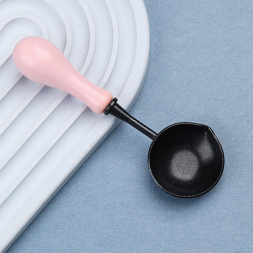 Elegante Juego De Cucharas De Cera Con Mango De Madera Para