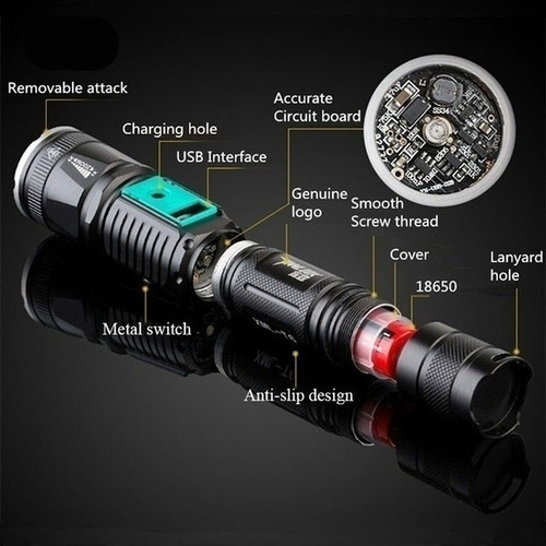De Lámpara Linterna Cree Xml-t6 Torch Glare