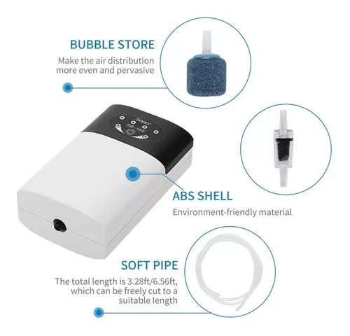 Oxigenador Acuario Silencioso - Silent Oxygen Pump - Bomba Aire Acuario  3L/min. x 2 