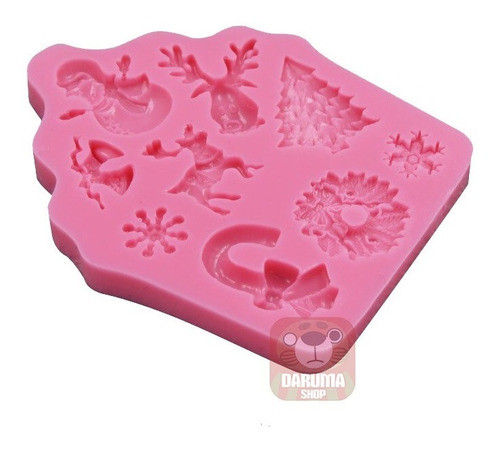 Imagen 3 de 7 de Molde Silicona Reno Guirnalda Arbol Navidad Porcelana Fondan