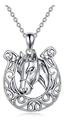 Yafeini Collar De Caballo De Herradura De Plata De Ley 925 C