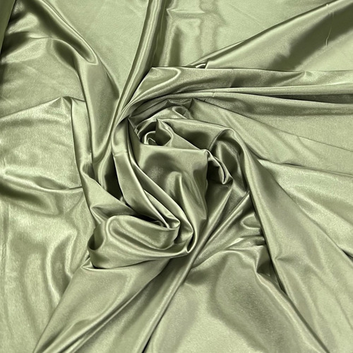 Tela Saten Con Lycra Elastizado Spandex Premium Por X Metro Verde Musgo