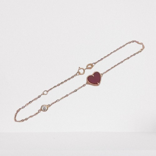 Pulsera Franceci Corazón Oro Italiano 18k Mujer