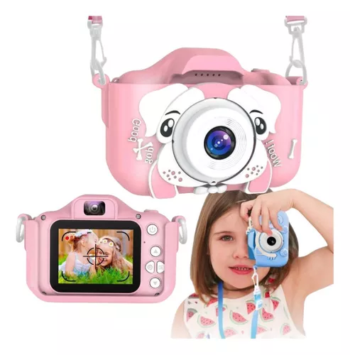 DM.ECOM maquina fotografica infantil, camera infantil, presente para  criança, presente de natal, brinquedo para criança, camera do cachorrinho,  camera do gatinho, camera fotografica do cachorrinho, camera digital para  criança compacta color rosa