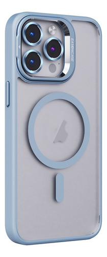 Funda Con Soporte De Lente Azul Cielo Para iPhone 15 Pro