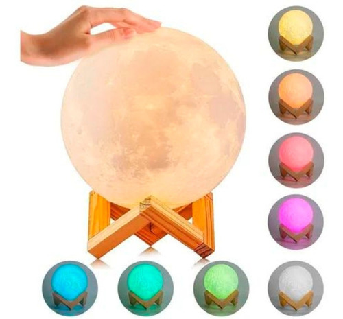 Lampara Luna Con Usb Luz Led Colores Adorno Cambio De Color