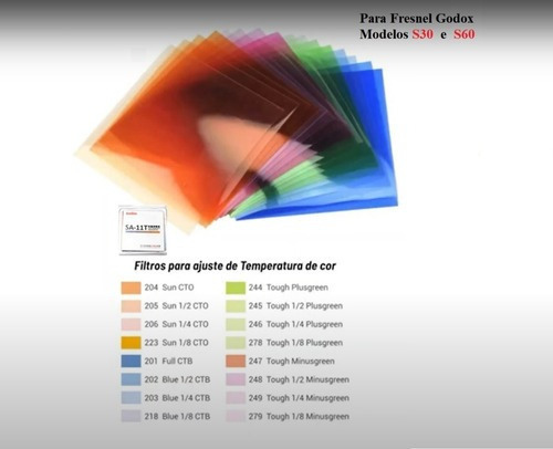 Filtro Gelatina Correção Cor Godox Sa-11t Fresnel Godox S30